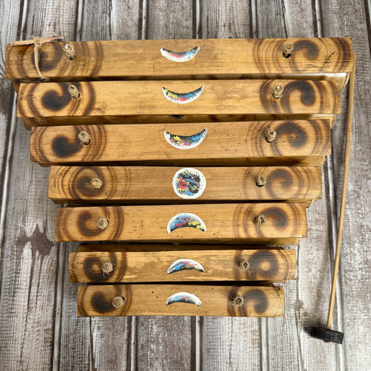 Bamboo Xylophone w/ Hand Painted Moon Phases *BROKEN