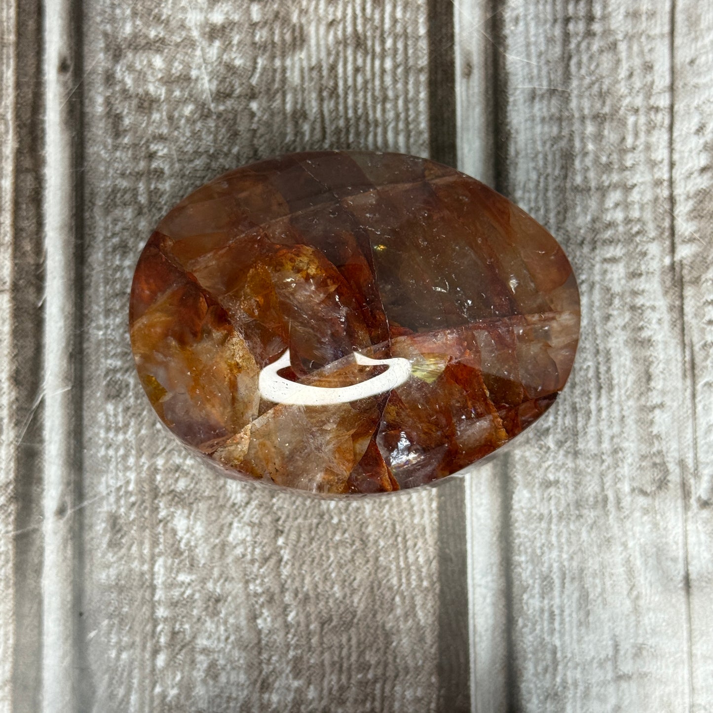 Fire Quartz Palm Stone