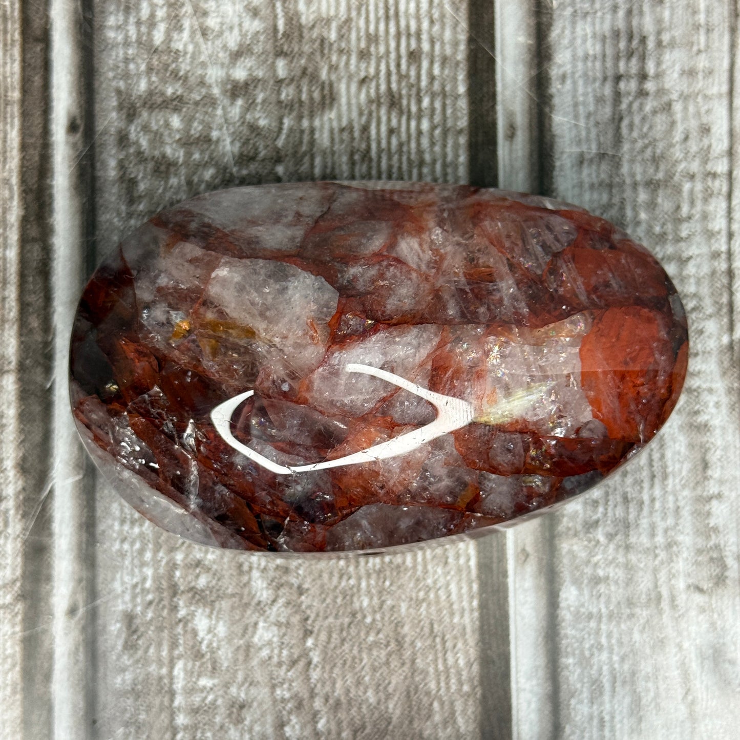 Fire Quartz Palm Stone