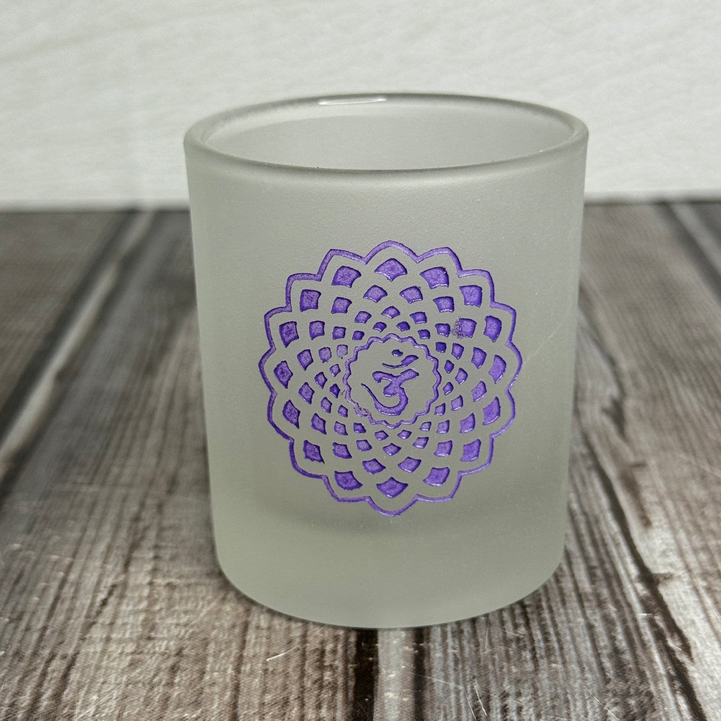Etched Glass Votive Holder