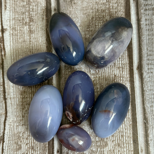 Blue Flower Agate Egg