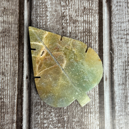 Green Aragonite Leaf