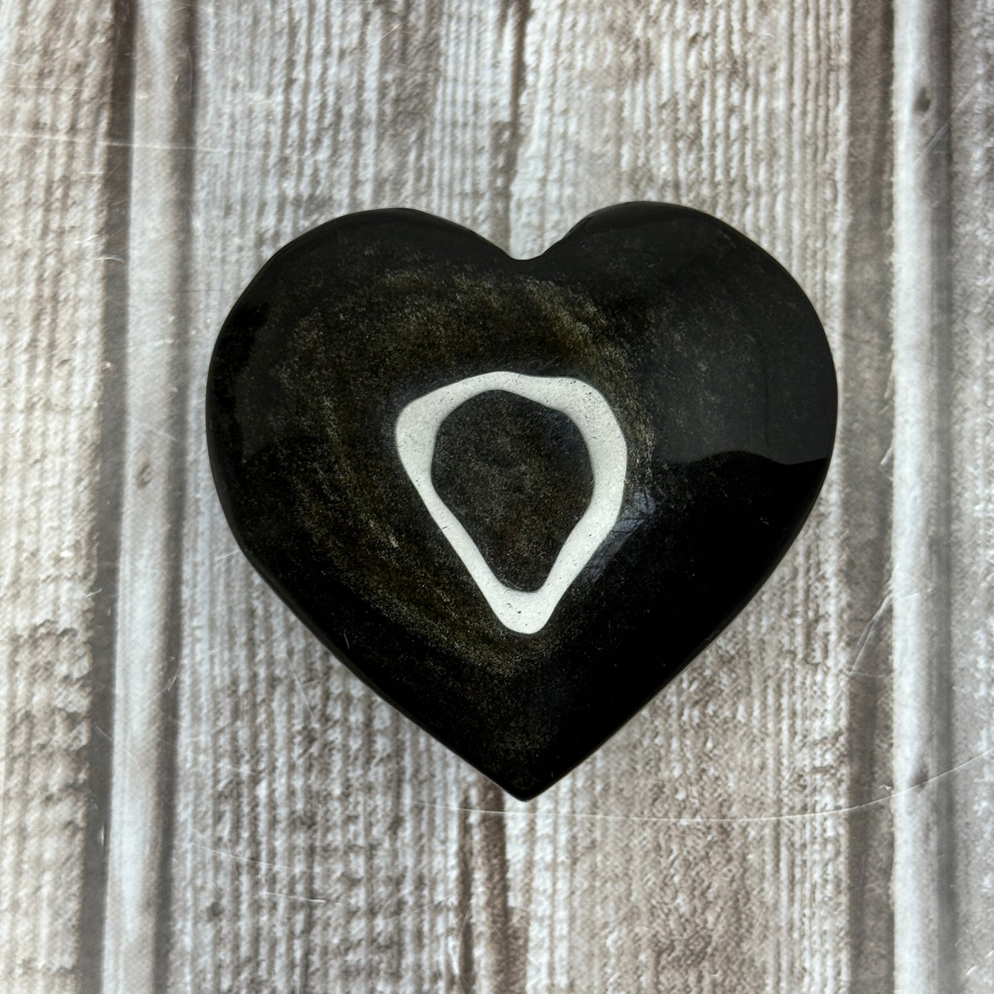 Gold Sheen Obsidian Heart