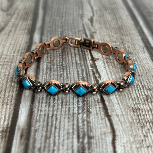 Magnetic Copper & Turquoise Bracelet