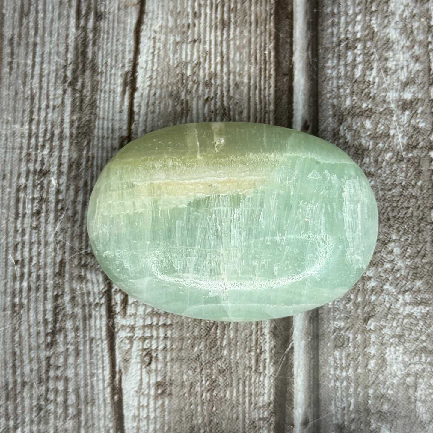 Pistachio Calcite Palm Stone
