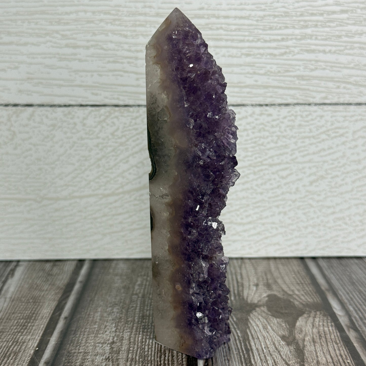 Druzy Amethyst in Agate Tower