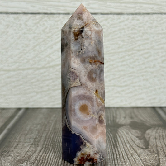 Blue Flower Agate Tower