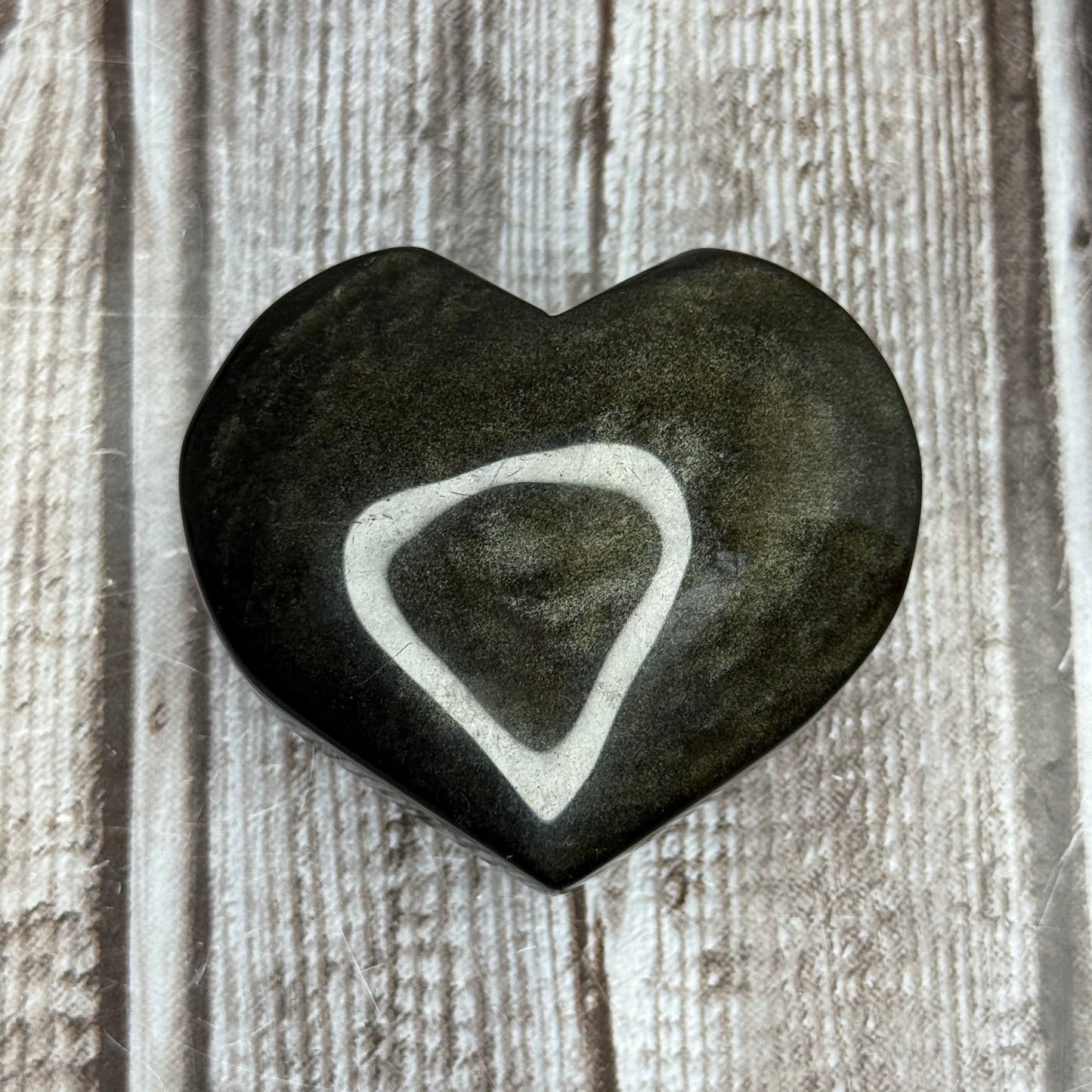 Gold Sheen Obsidian Heart