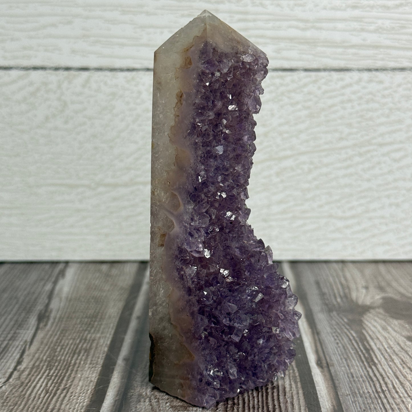 Druzy Amethyst in Agate Tower