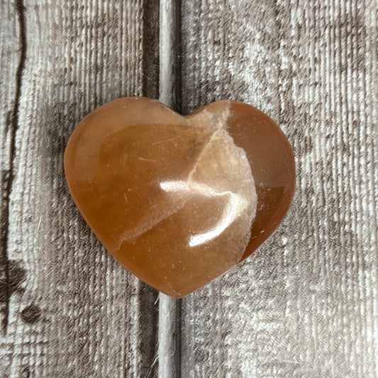 Honey Calcite Heart