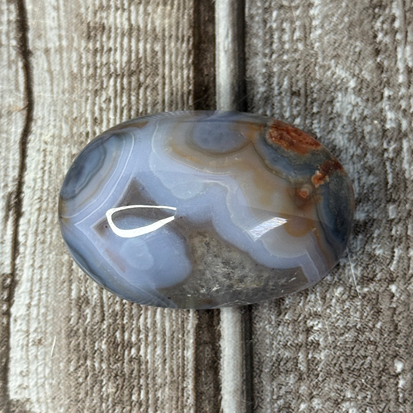 Blue Flower Agate Palmstone