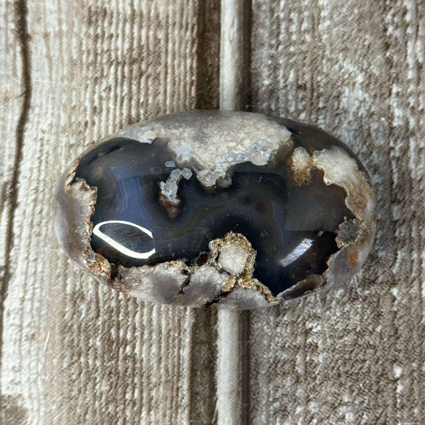 Blue Flower Agate Palmstone