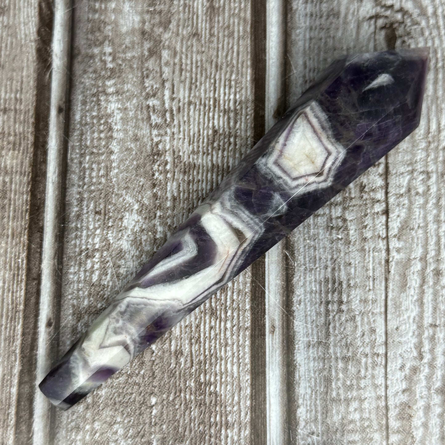 Chevron Amethyst Wand