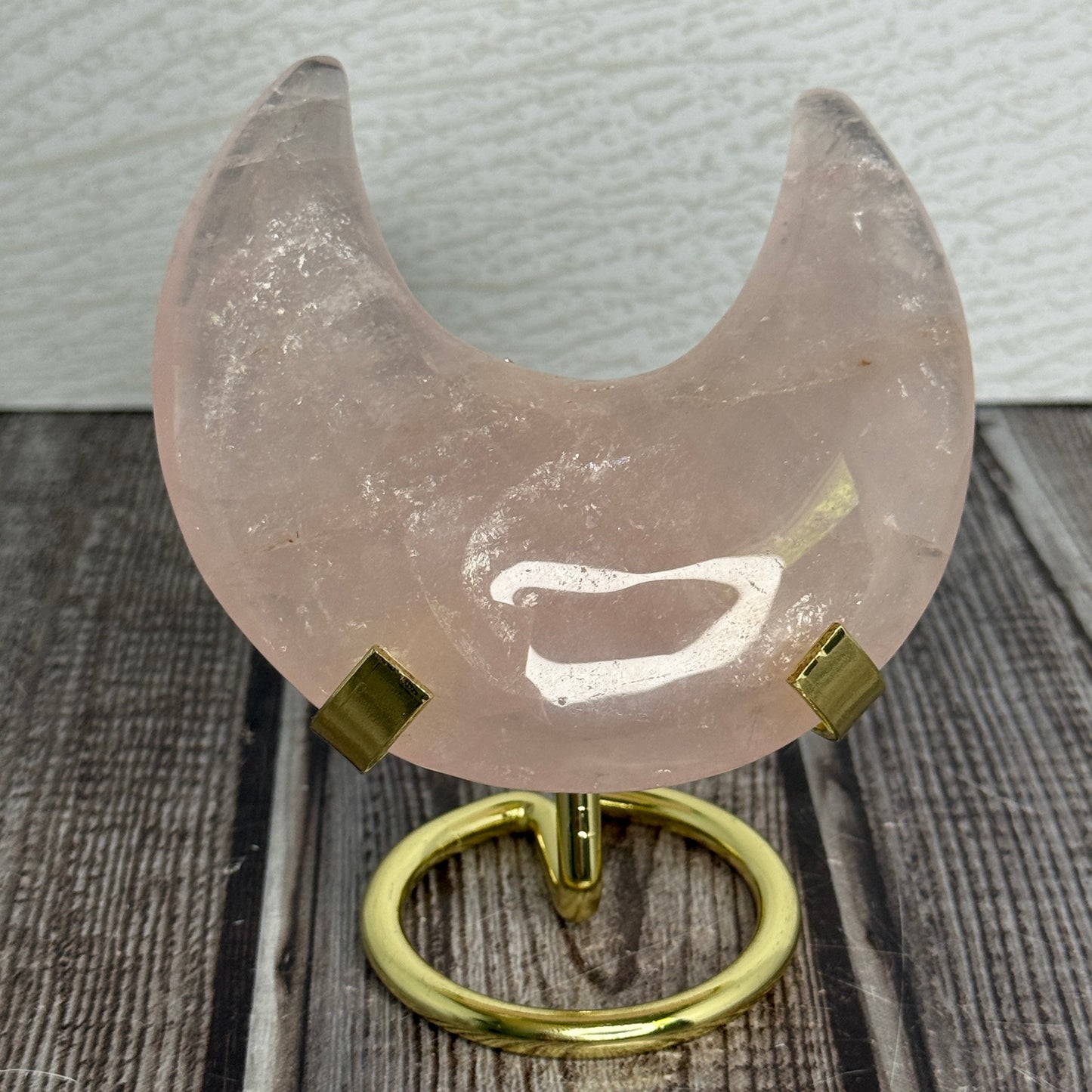 Rose Quartz Moon with Stand