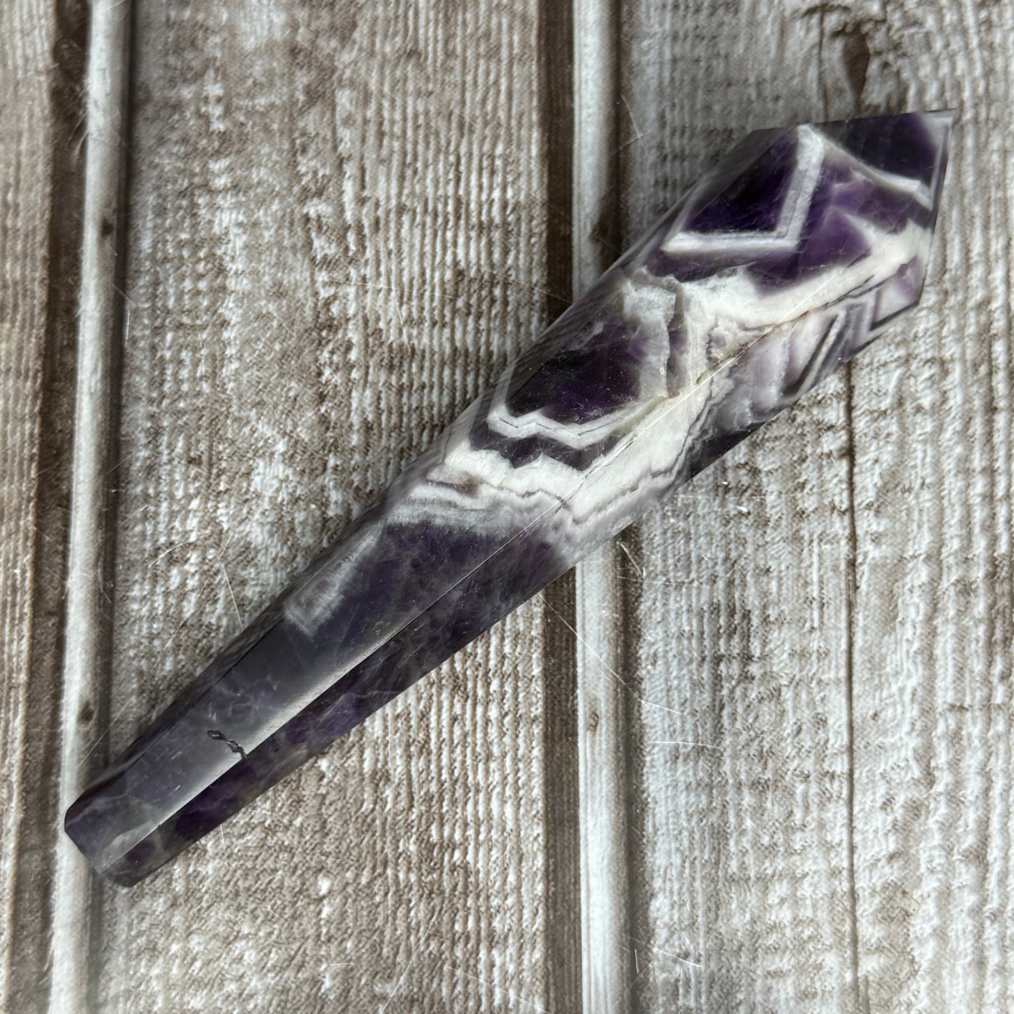 Chevron Amethyst Wand