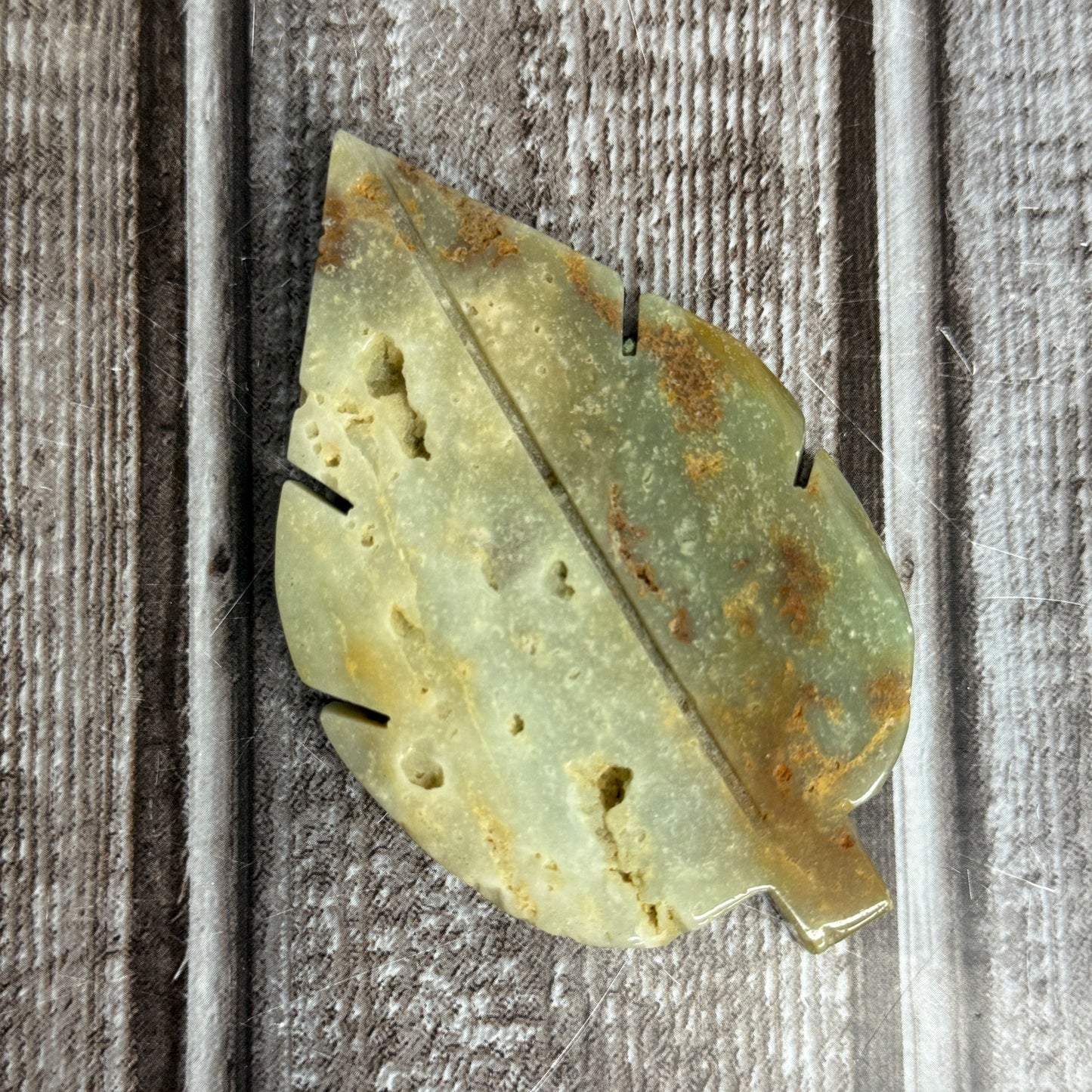 Green Aragonite Leaf