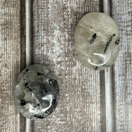 Black Rutilated Quartz Palmstone