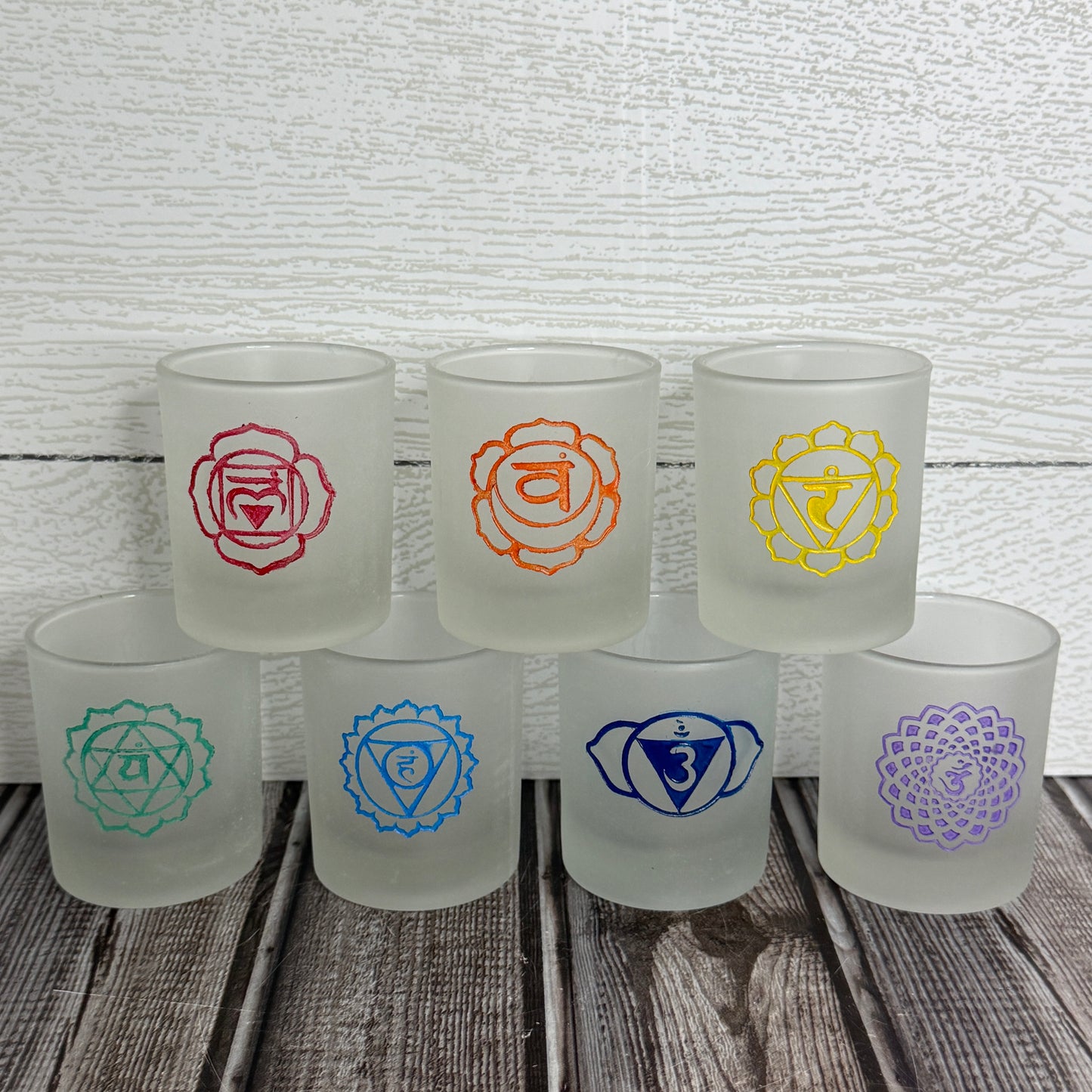 Etched Glass Votive Holder