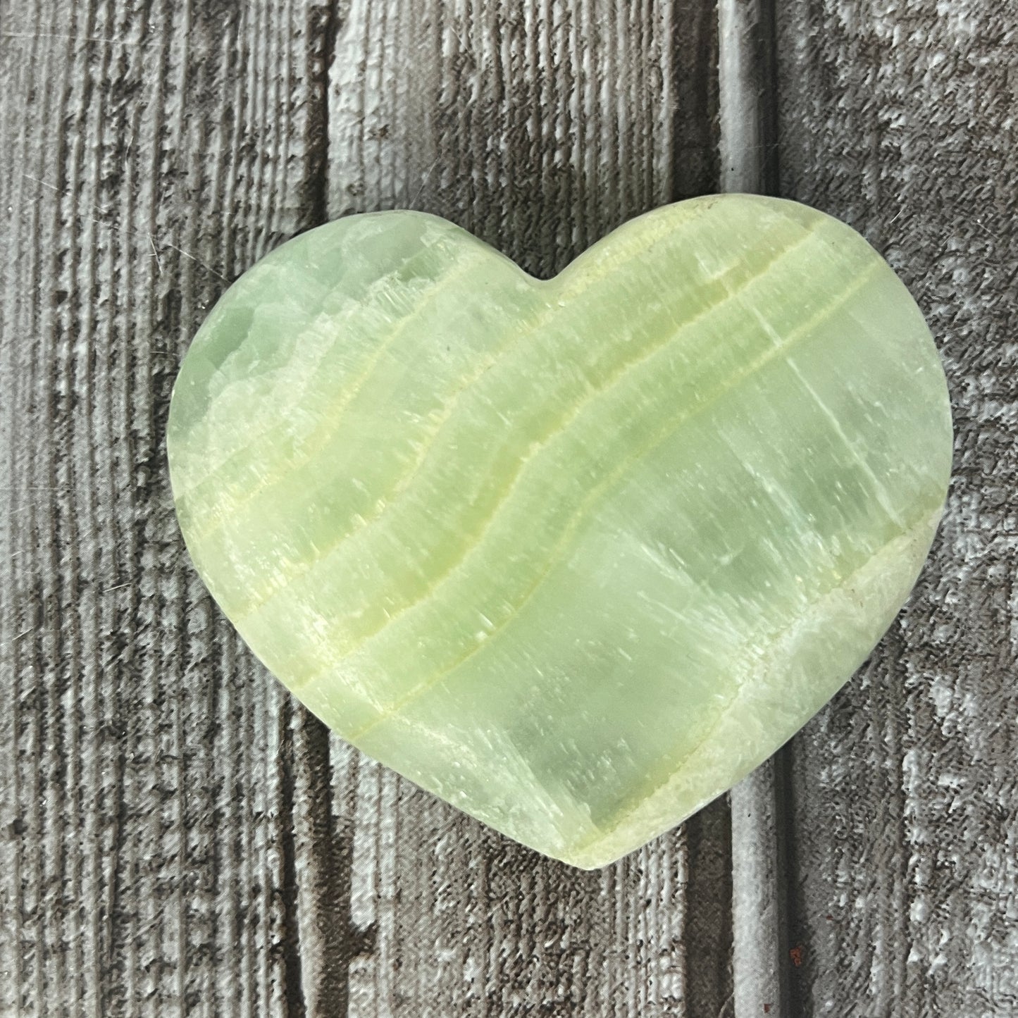 Pistachio Calcite Heart