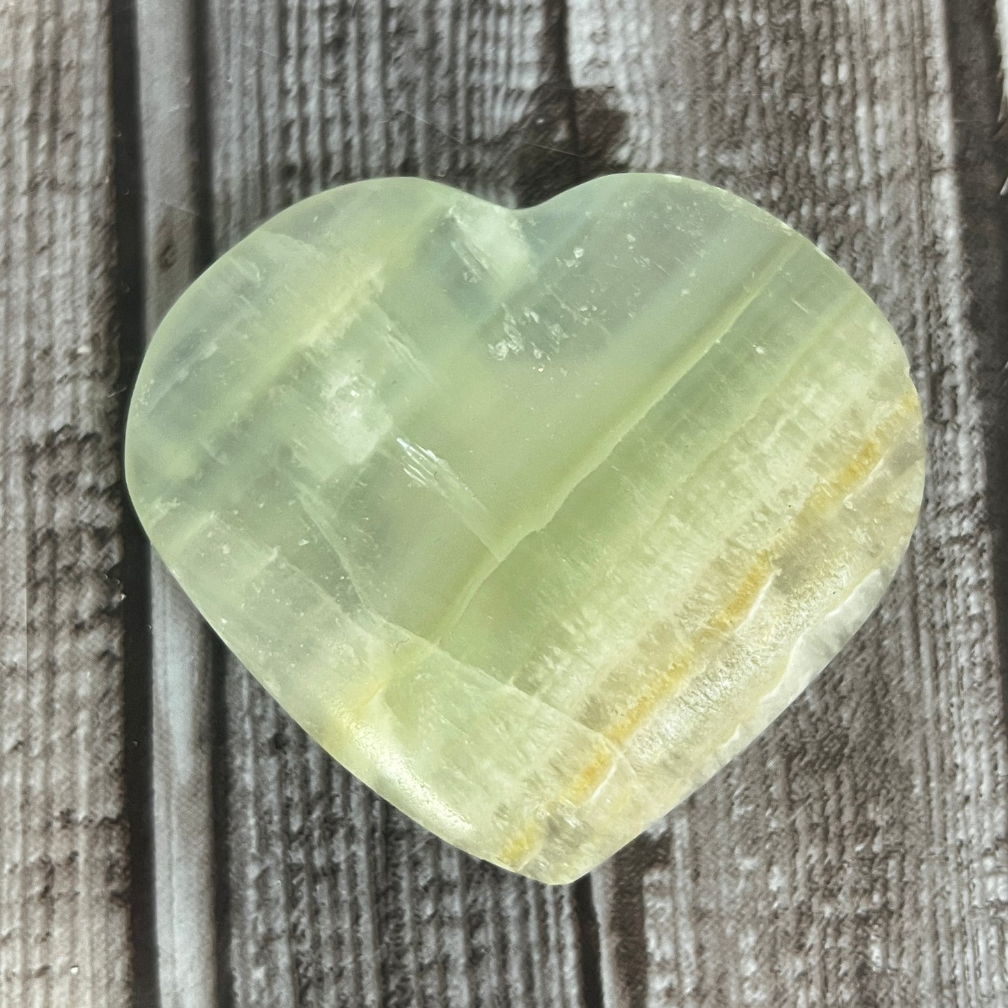 Pistachio Calcite Heart