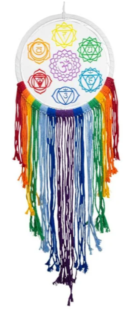 Chakra Embroidered Wall Hanging with Fringe
