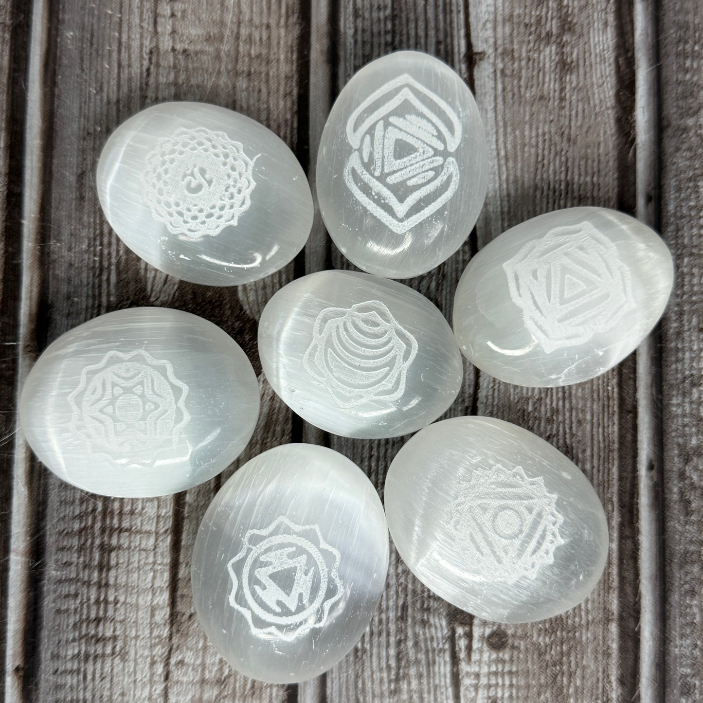 Selenite Chakra Set
