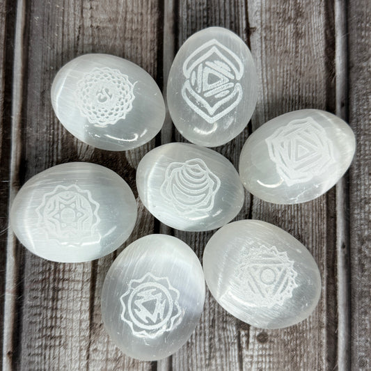 Selenite Chakra Set
