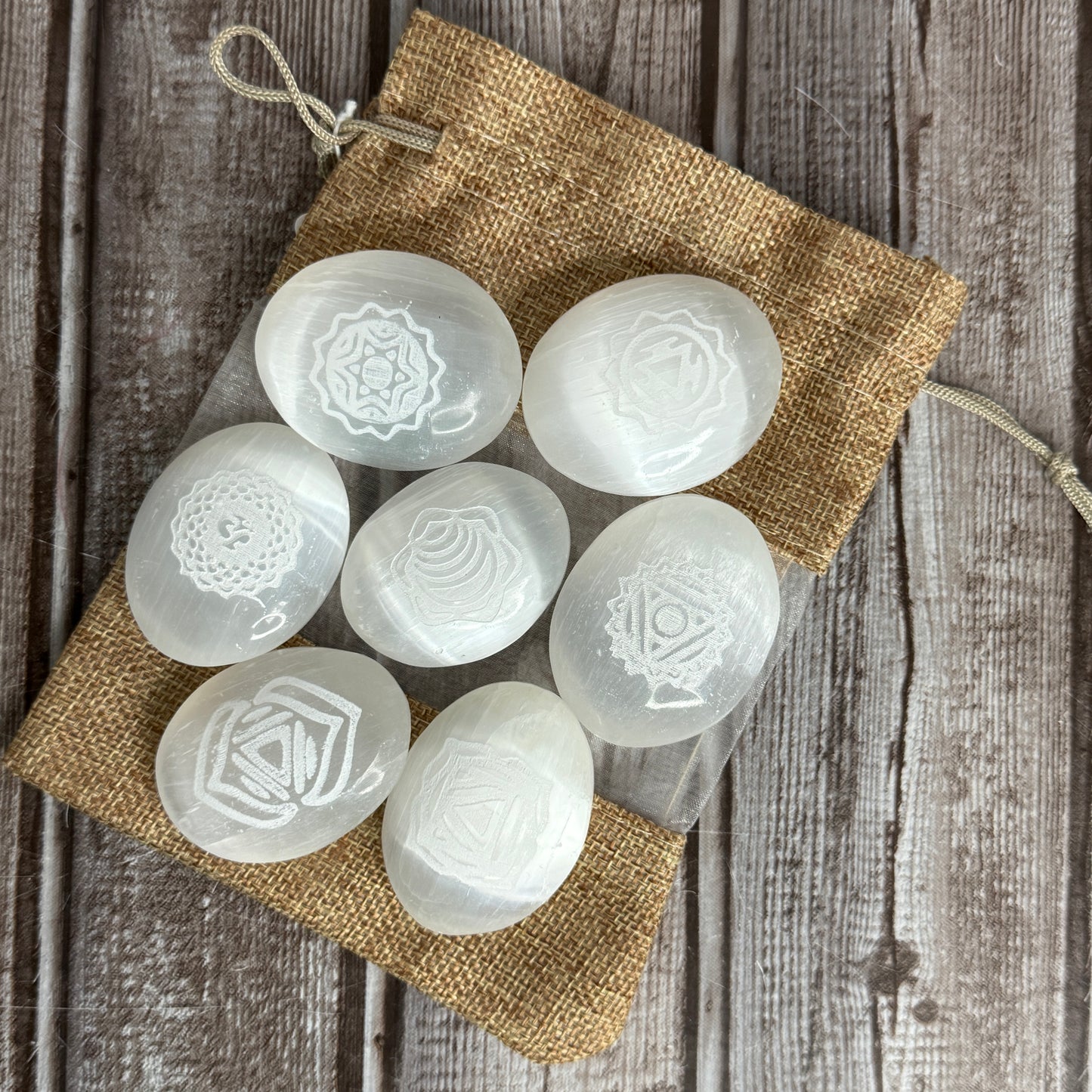 Selenite Chakra Set