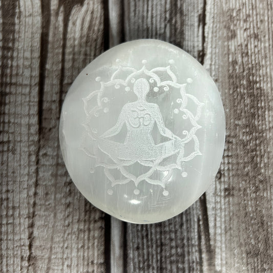 Selenite Palm Stone