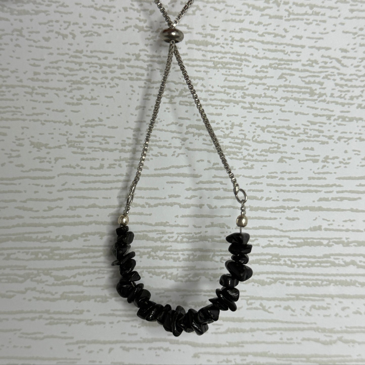 Silver Adjustable Chip Bracelet