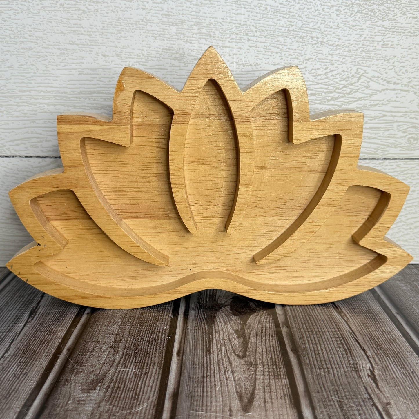 Wooden Lotus Tray
