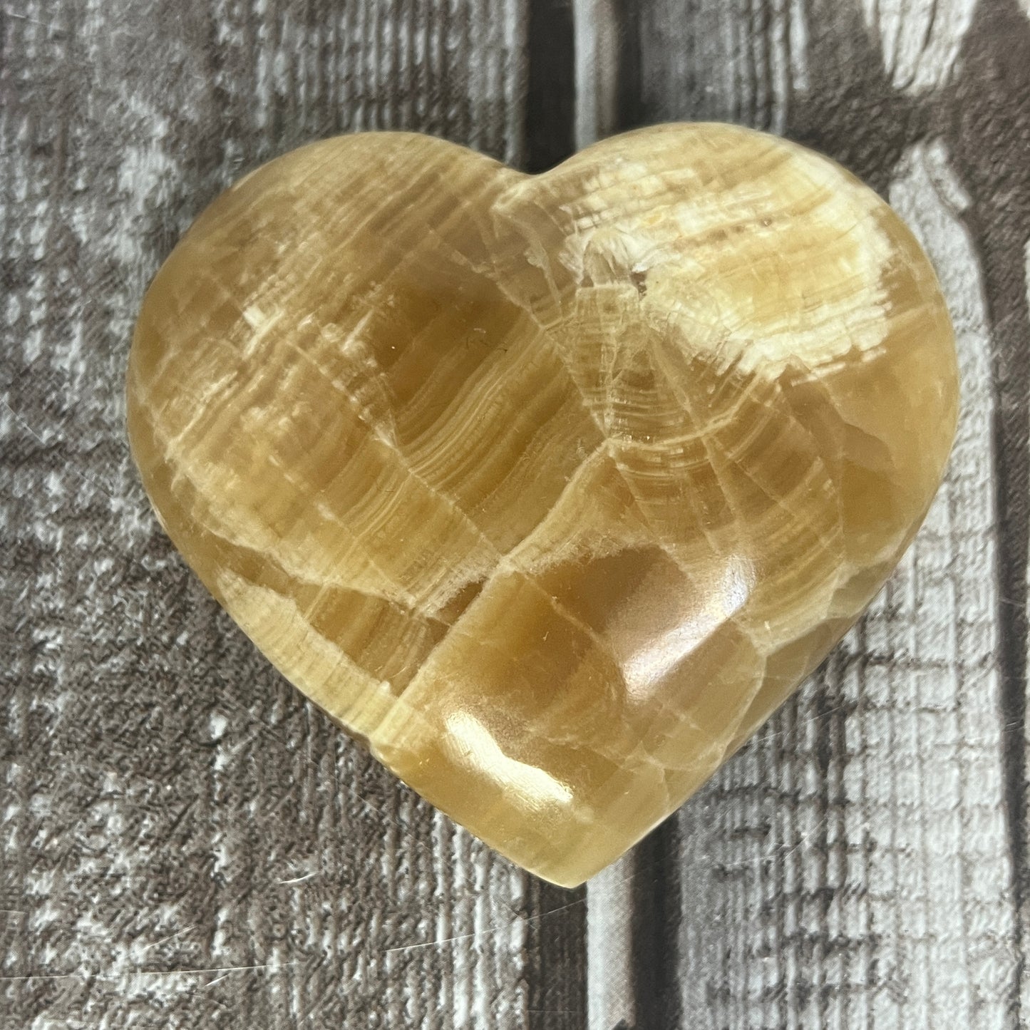 Yellow Calcite Heart