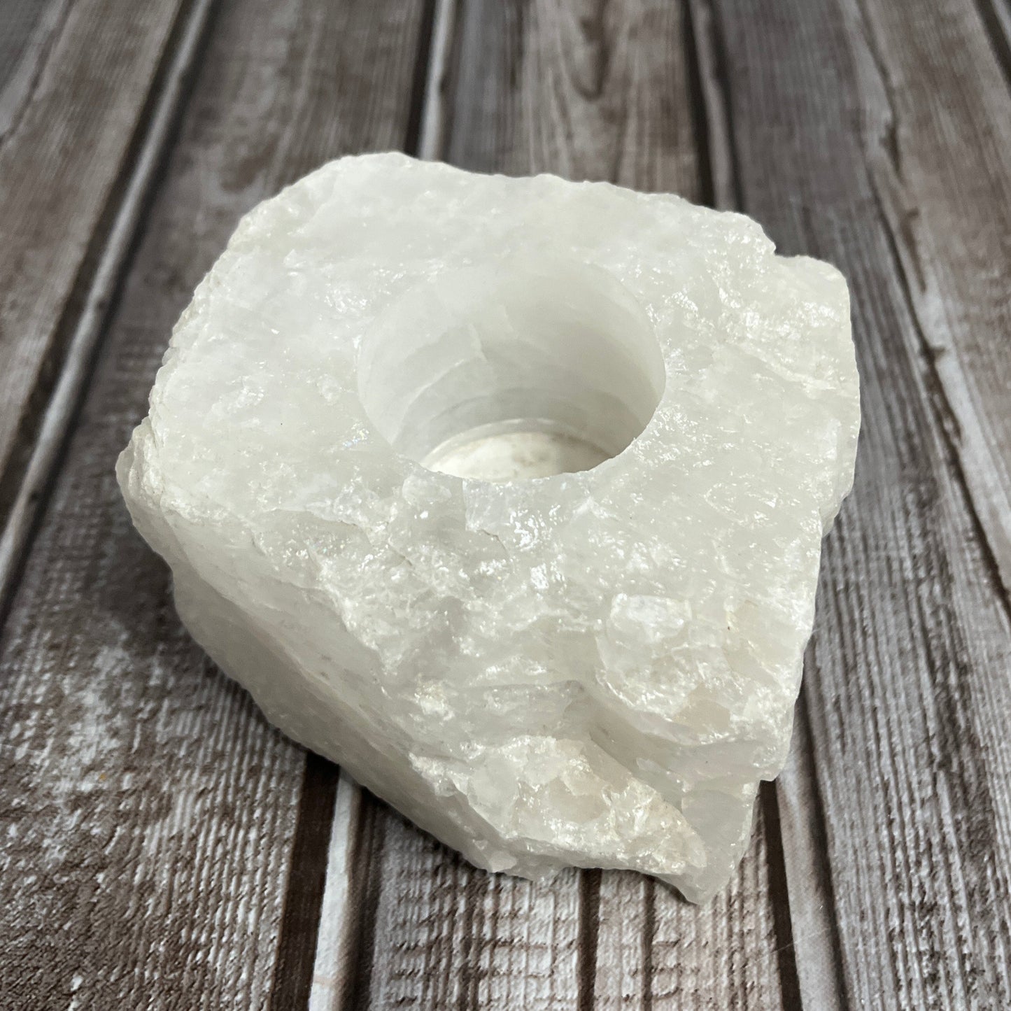 White Quartz Candle Holder